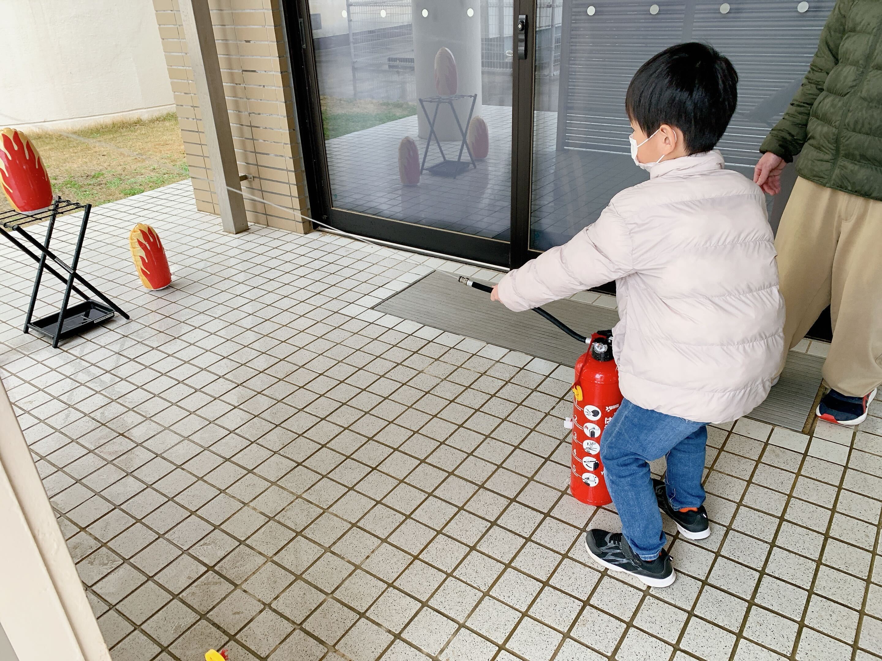 水消火器訓練の様子